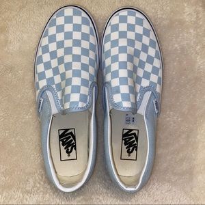 NWT Vans Women’s Baby Blue Classic Checkerboard Slip-On Size 8.5